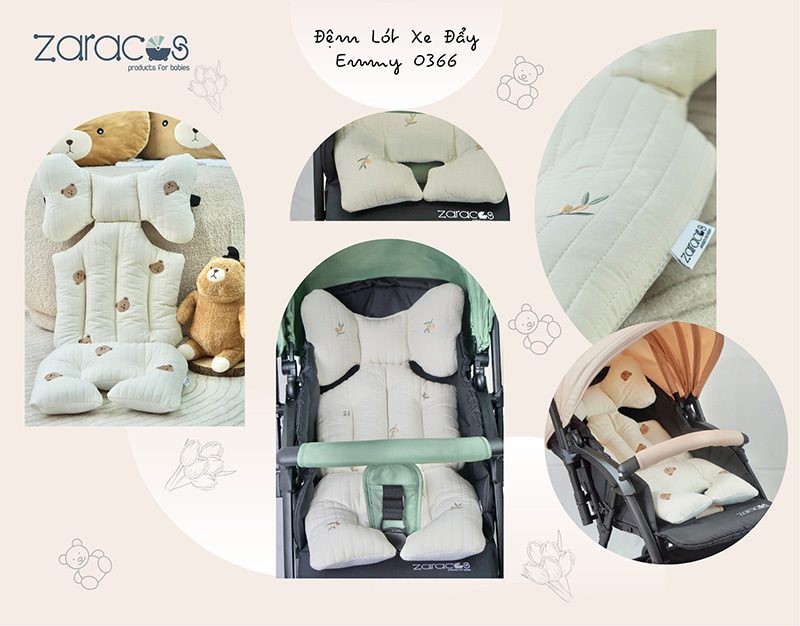 Đệm lót xe đẩy Zaracos Emmy 0366 ( Dày ) 18 dem-xe-day-zaracos-emmy-0366