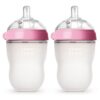 Bộ hai bình silicone Comotomo 250ml - Hồng