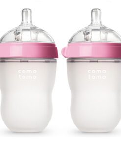 Bộ hai bình silicone Comotomo 250ml - Hồng