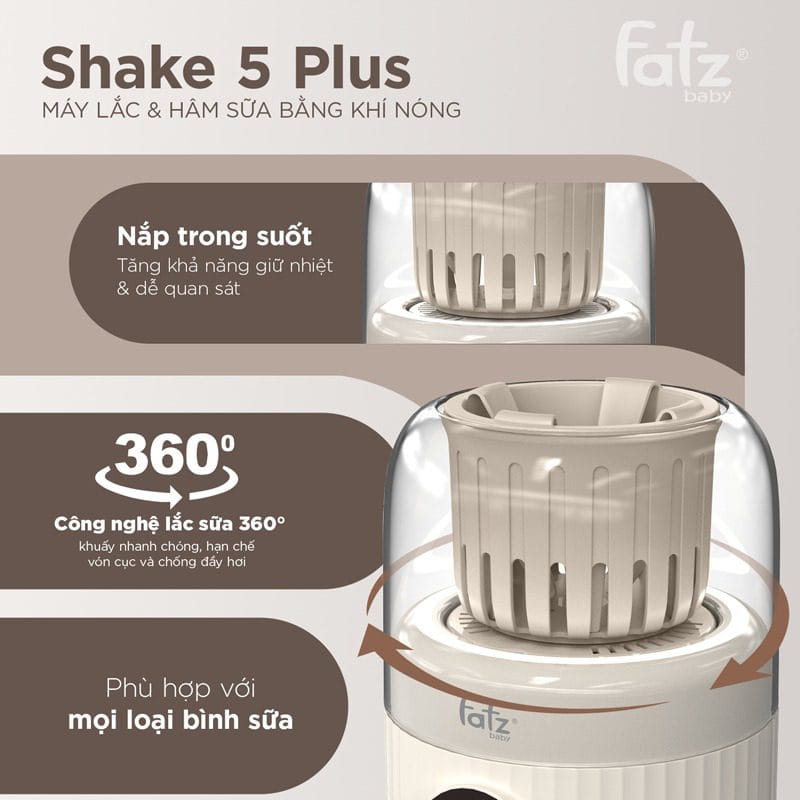 Máy lắc sữa và hâm sữa bằng khí nóng Shake 5 Plus - FB3902CM 30 May lac va ham sua bang khi nong SHAKE 5 PLUS