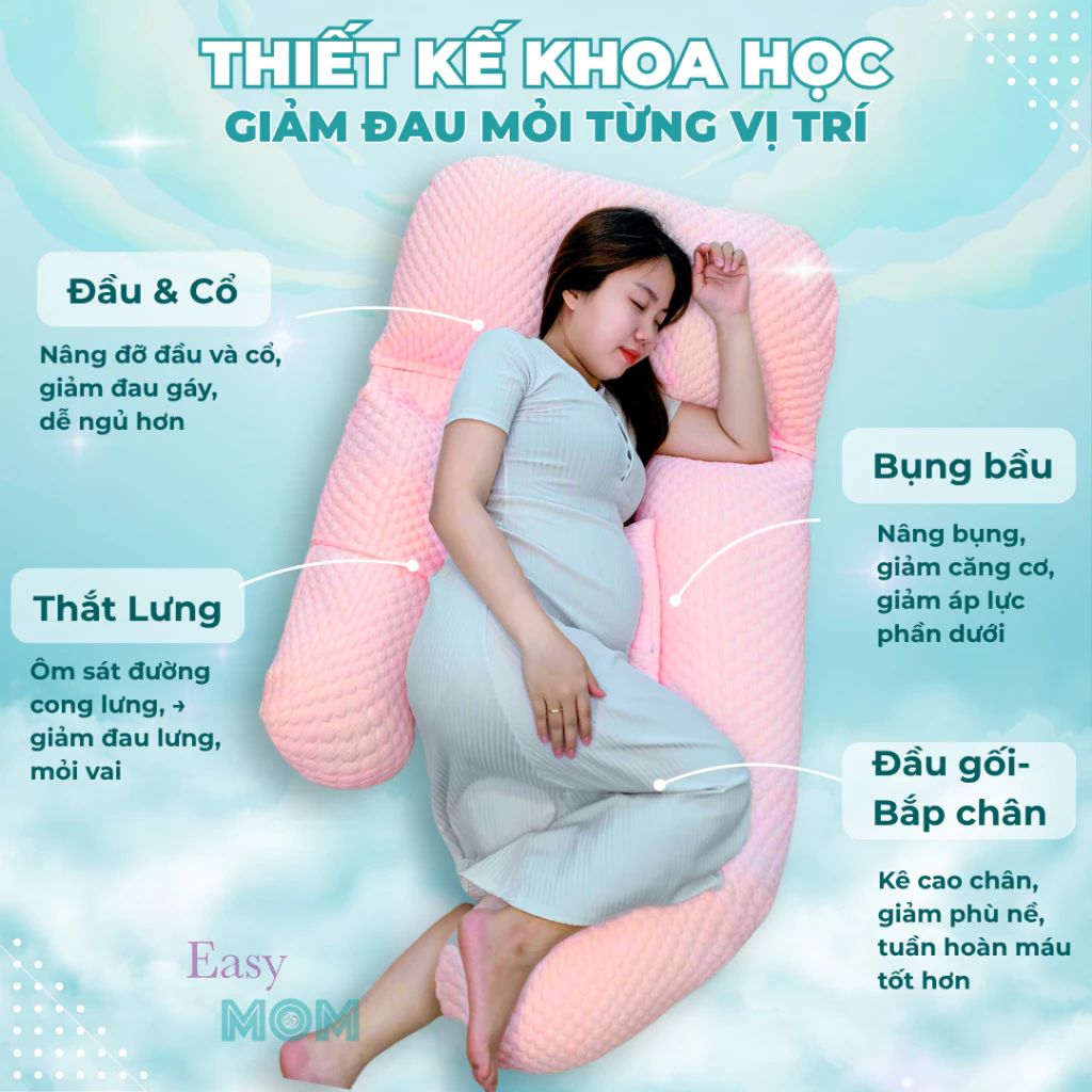 Gối bầu chữ G Easy MOM vải điều hòa hạt nổi massage, thoáng khí 11 goi-bau-chu-g-easymom-hat-massage