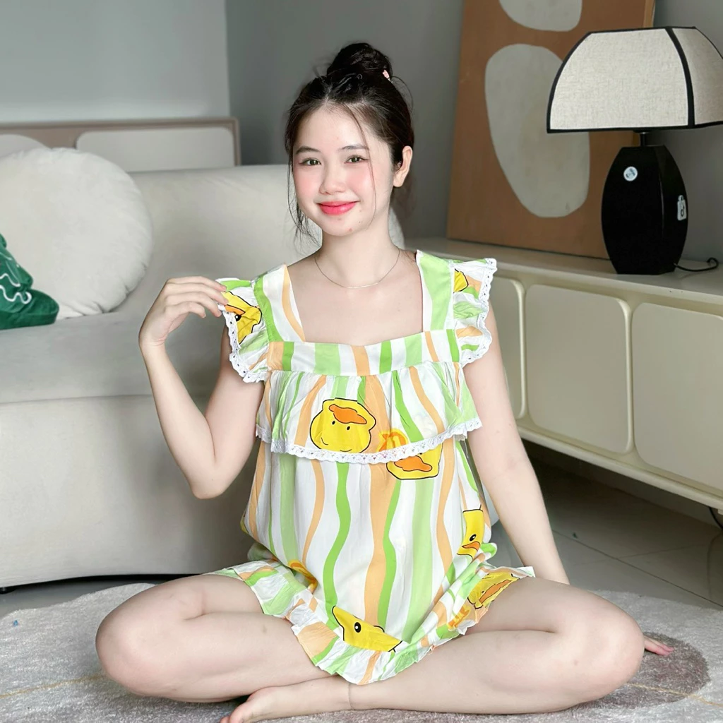 Bộ đồ bầu đùi babydoll tôn 2 da Thái phối bèo viền ren 5 bo-do-bau-dui-beo-vien-ren-babydoll-ton-2-da-thai-04