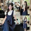 Đầm bầu Boncha công sở form yếm liền phối tay phồng xếp ly tùng trẻ trung cho mẹ mang đi làm 12 dam-bau-boncha-cong-so-form-yem-lien-phoi-tay-phong-xep-ly-03