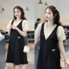 Đầm bầu Hadi công sở cotton lạnh phối cổ voan tơ tay bí 9 dam-bau-hadi-cong-so-tron-chat-cotton-lanh-01