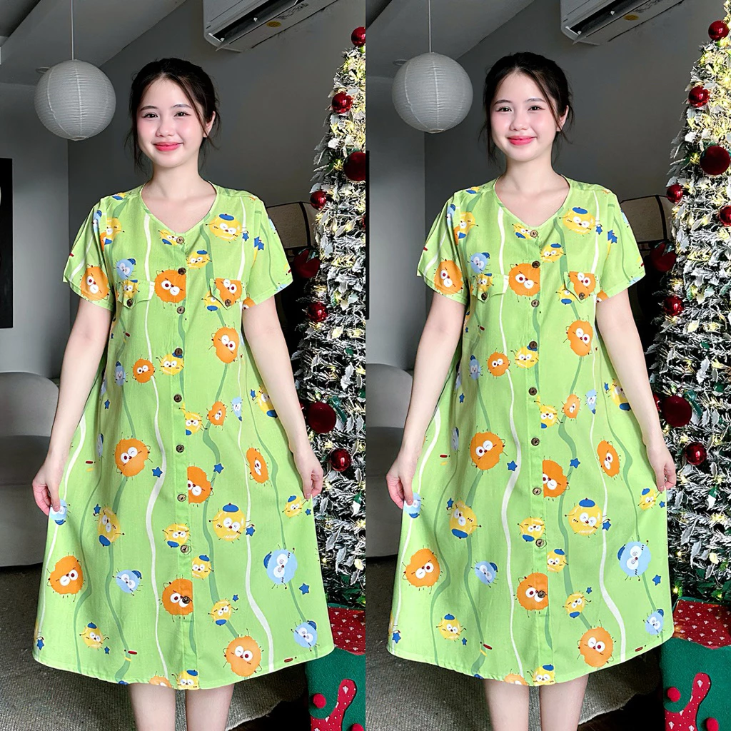 Đầm bầu vải tôn thái gài cúc form suông cho mẹ bầu suốt thai kì 6 dam-bau-vai-ton-thai-gai-cuc-form-suong-06