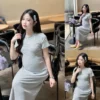 EVERMOM l Đầm thun bầu OuLa sọc kẻ ngang có gắn tag dễ thương trẻ trung mang co giãn cho mẹ mang bầu và sau sinh 16 dam-thun-bau-oula-soc-ke-ngang-08