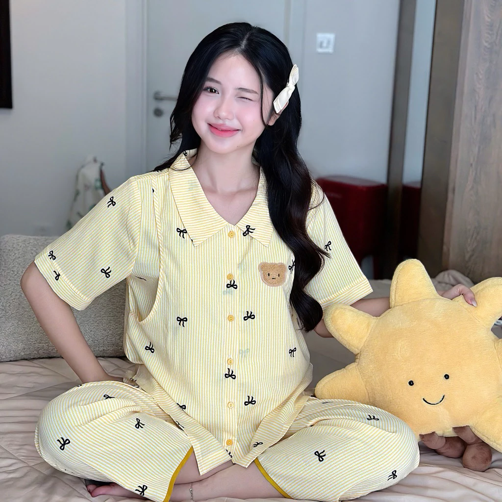 Đồ bộ bầu Evermom C5 dài caro gấu Teddy – mặc cả bầu và sau sinh 2 do-bo-bau-c5-dai-karo-gau-teddy-bau-va-sau-sinh-01