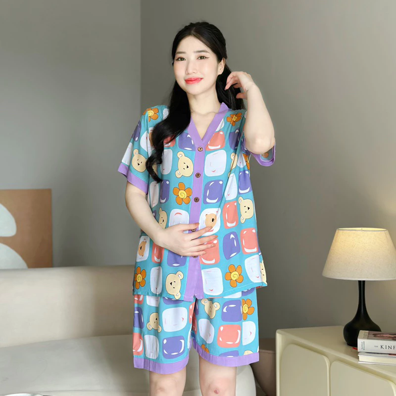 Đồ bộ bầu Evermom đùi tôn 2 da Thái phối màu gài cúc 6 do-bo-bau-dui-ton-hai-da-thai-phoi-mau-gai-cuc-06