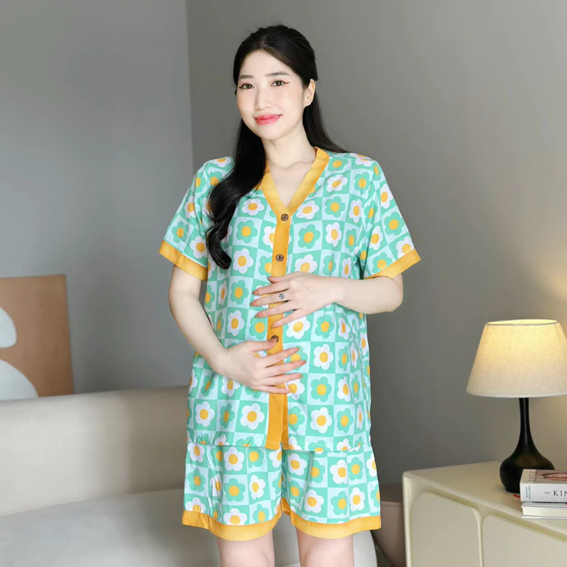 Đồ bộ bầu Evermom đùi tôn 2 da Thái phối màu gài cúc 8 do-bo-bau-dui-ton-hai-da-thai-phoi-mau-gai-cuc-08