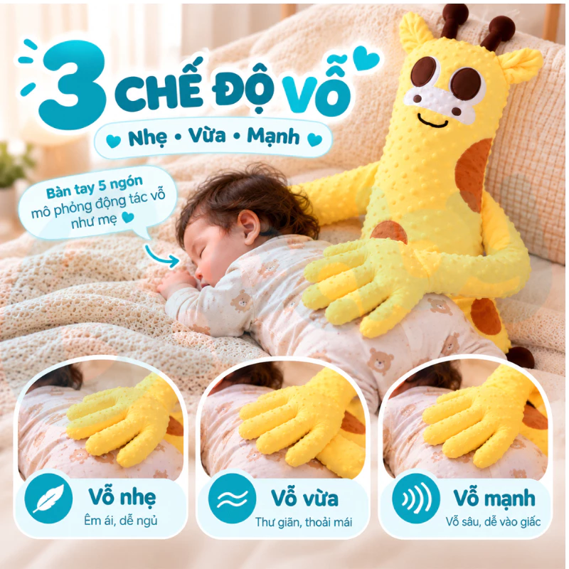 Gối vỗ mông tự động BAFABY 375 cho bé – vải nhung mềm, máy vỗ tháo rời 4 goi-vo-mong-tu-dong-bafaby-375-cho-be-03