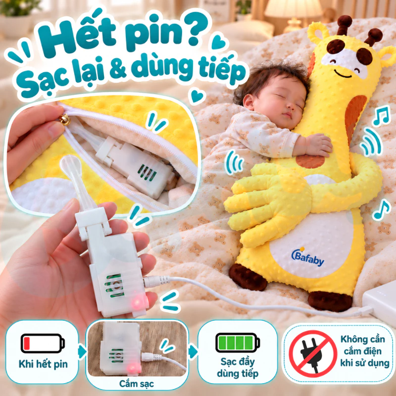 Gối vỗ mông tự động BAFABY 375 cho bé – vải nhung mềm, máy vỗ tháo rời 24 goi-vo-mong-tu-dong-bafaby-375-cho-be-04