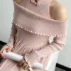 Váy Bầu BAOBAO MOM Đông Cao Cấp 856 Trễ Vai Len Thu Thiết Kế Sang Trọng Tôn Dáng - đồ bầu 12 vay-bau-baobao-mom-856-tre-vai-len-thu-dong-sang-trong-02