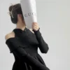 Váy Bầu BAOBAO MOM Đông Cao Cấp 856 Trễ Vai Len Thu Thiết Kế Sang Trọng Tôn Dáng - đồ bầu 17 vay-bau-baobao-mom-856-tre-vai-len-thu-dong-sang-trong-07