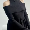 Váy Bầu BAOBAO MOM Đông Cao Cấp 856 Trễ Vai Len Thu Thiết Kế Sang Trọng Tôn Dáng - đồ bầu 18 vay-bau-baobao-mom-856-tre-vai-len-thu-dong-sang-trong-08